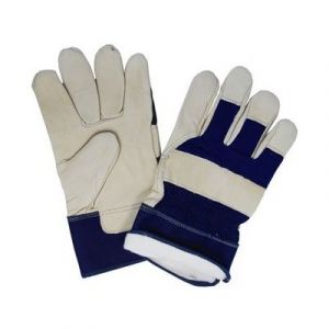 WORK GLOVES SPLIT LEATHER,BLUE/GREY, LARGE, 1 PAIR